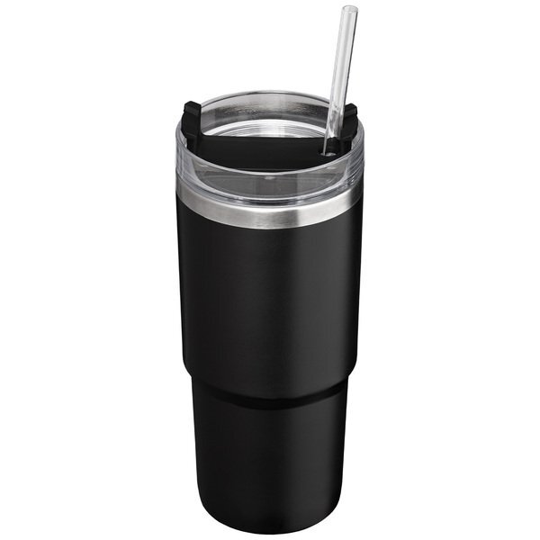 Rime Recycled Stainless Steel Double Wall Leakproof Straw Tumbler, 25 oz.