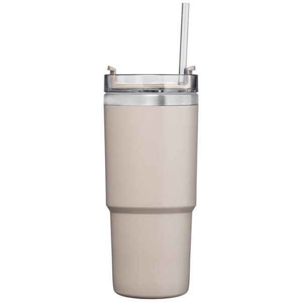 Rime Recycled Stainless Steel Double Wall Leakproof Straw Tumbler, 25 oz.