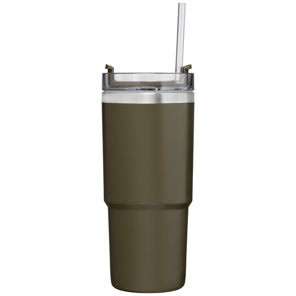 Rime Recycled Stainless Steel Double Wall Leakproof Straw Tumbler, 25 oz.