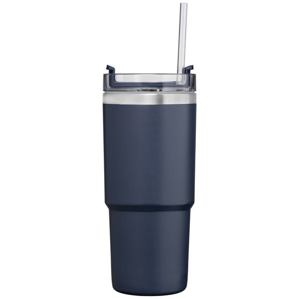 Rime Recycled Stainless Steel Double Wall Leakproof Straw Tumbler, 25 oz.
