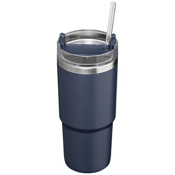 Rime Recycled Stainless Steel Double Wall Leakproof Straw Tumbler, 25 oz.