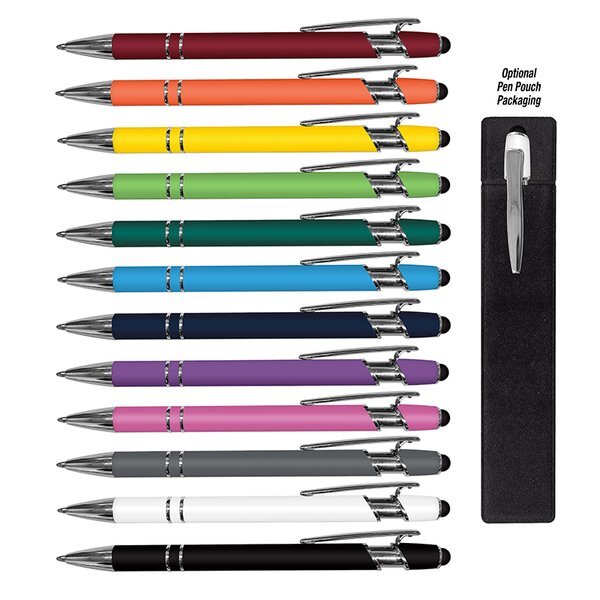 iWriter Exec Soft Touch Rubberized Metal Ballpoint Pen & Stylus