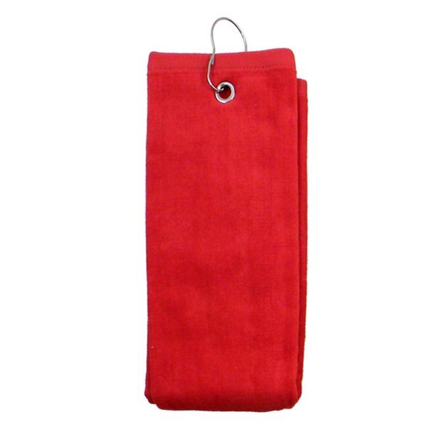 Tri-Fold Cotton Terry Velour Sports Towel, 16" x 25"