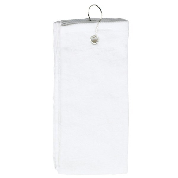 Tri-Fold Cotton Terry Velour Sports Towel, 16" x 25"