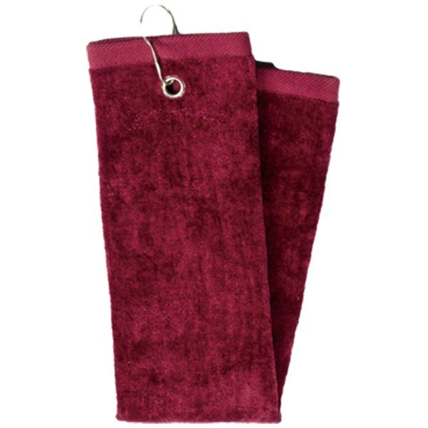 Tri-Fold Cotton Terry Velour Sports Towel, 16" x 25"