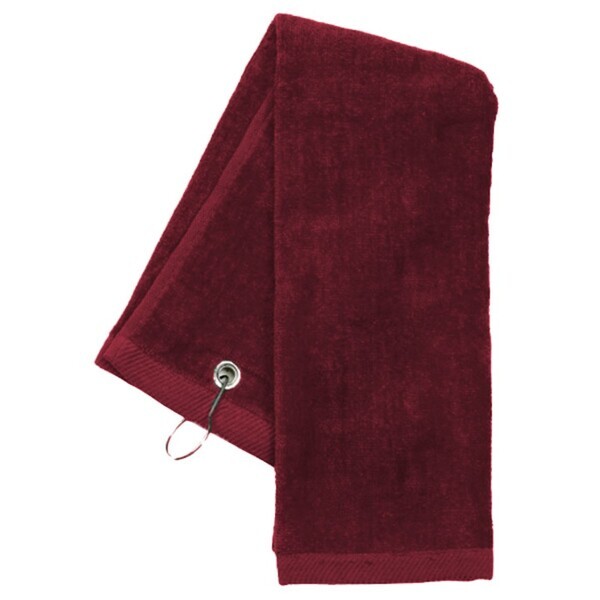 Tri-Fold Cotton Terry Velour Sports Towel, 16" x 25"