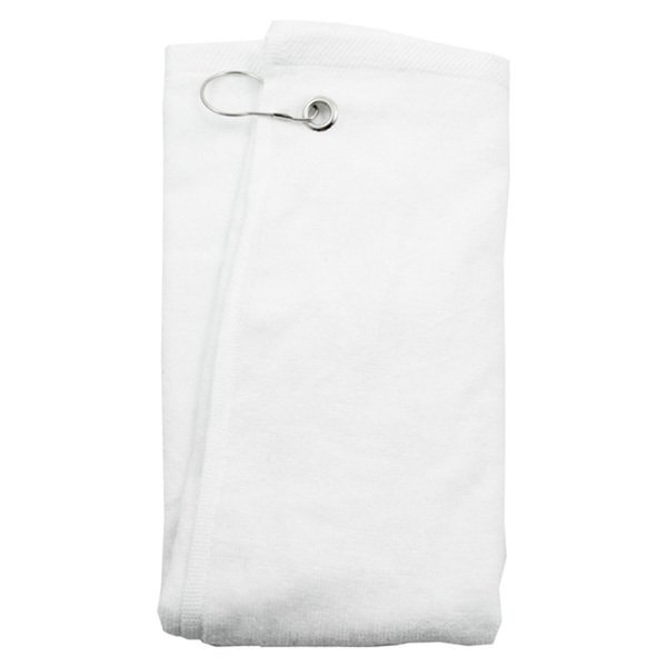 Corner Grommet Cotton Terry Velour Sports Towel, 16" x 25"