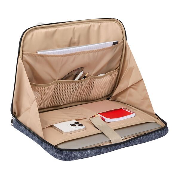 The Goods™ Navy Heather Recycled Mobile Office Laptop Case