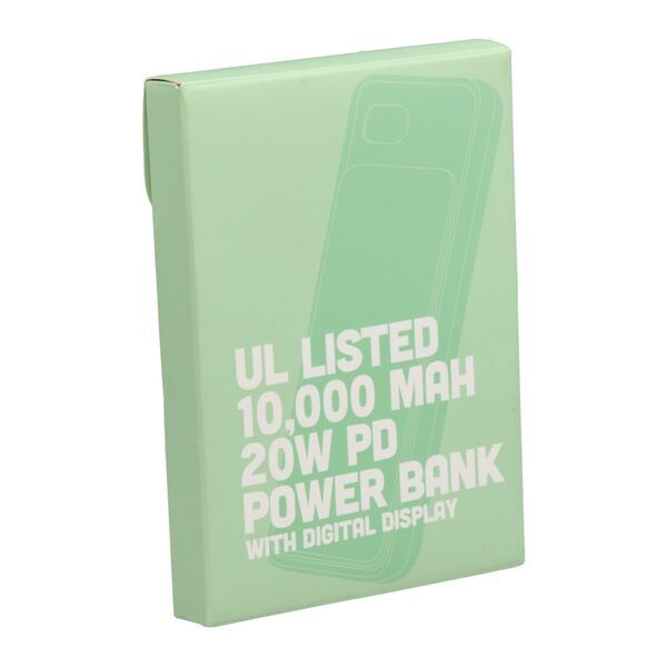 UL Listed 20W Digital Display Power Bank, 10000mAh
