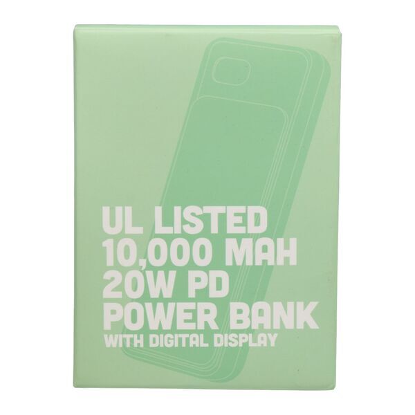 UL Listed 20W Digital Display Power Bank, 10000mAh