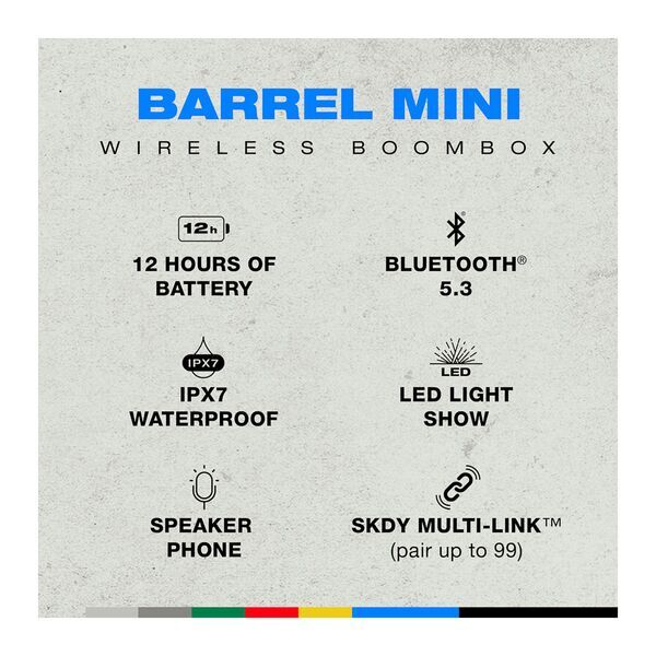 Skullcandy® Barrel Mini Party Speaker