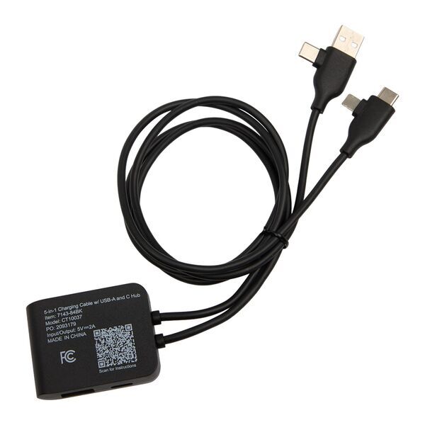 Five-in-One Charging Cable w/ USB-A/C Hub