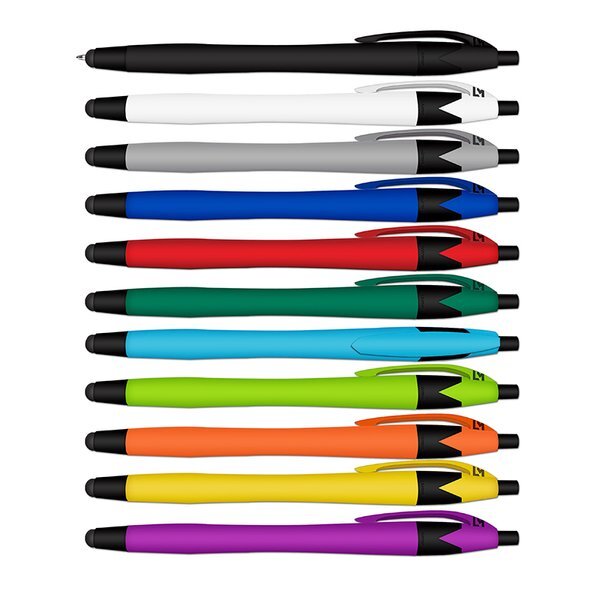 iWriter Smooth Soft Touch Rubberized Ballpoint Pen w/ Stylus