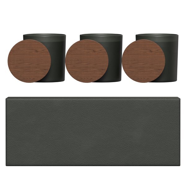 Vista Glass Candle 3-Pack Set w/ Acacia Wood Lids