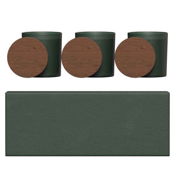 Vista Glass Candle 3-Pack Set w/ Acacia Wood Lids