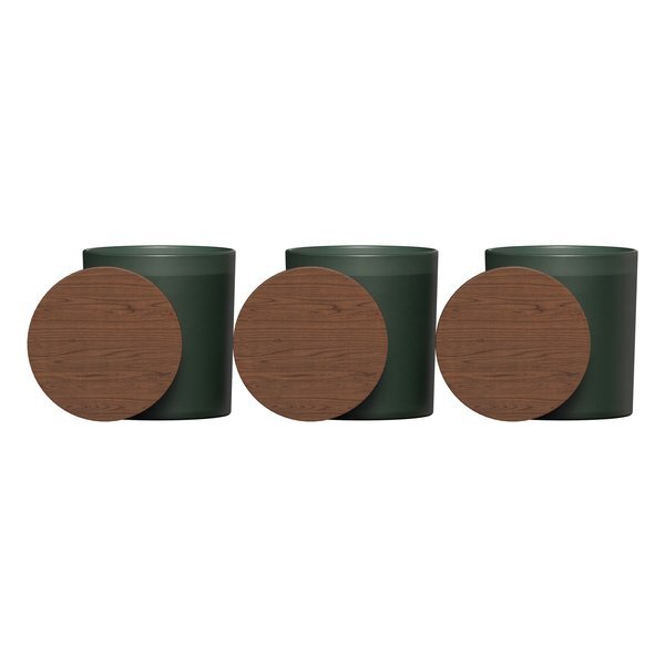 Vista Glass Candle 3-Pack Set w/ Acacia Wood Lids