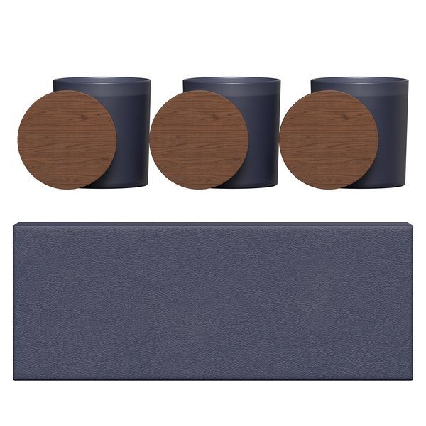 Vista Glass Candle 3-Pack Set w/ Acacia Wood Lids
