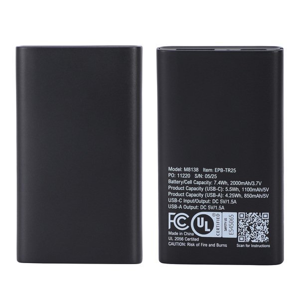 Triumph UL Listed Power Bank, 2000mAh