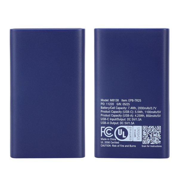 Triumph UL Listed Power Bank, 2000mAh