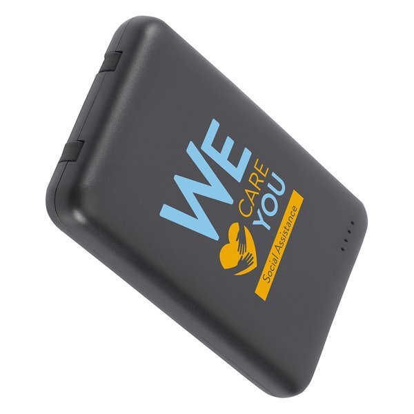 Guild UL Listed Power Bank w/ Built-In Cables, 5000mAh