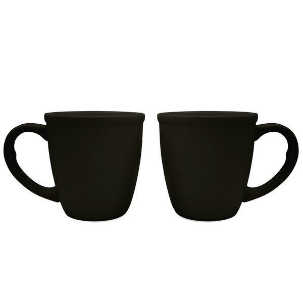 Matte Black Bistro Ceramic Mug, 14oz.