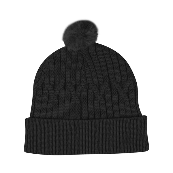 Courtney Cable Knit rPET Pom Beanie