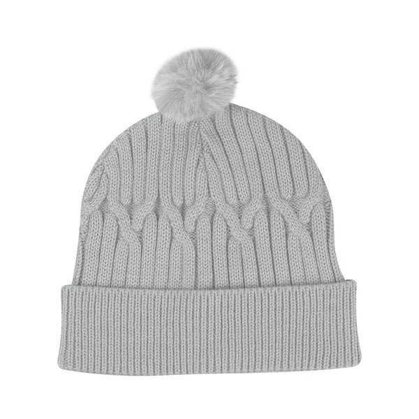 Courtney Cable Knit rPET Pom Beanie