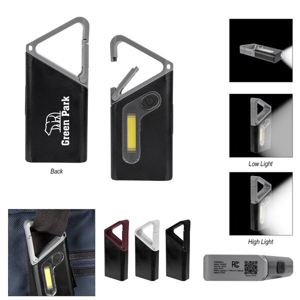 Clip 'N Glow Rechargeble Carabiner COB Flashlight