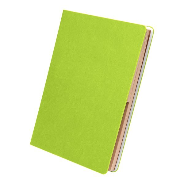 Theo Recycled PU Notebook w/ Kraft Paper & Sticky Notes