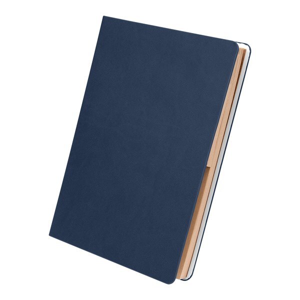 Theo Recycled PU Notebook w/ Kraft Paper & Sticky Notes