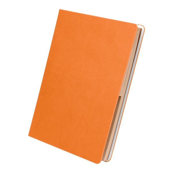 Theo Recycled PU Notebook w/ Kraft Paper & Sticky Notes