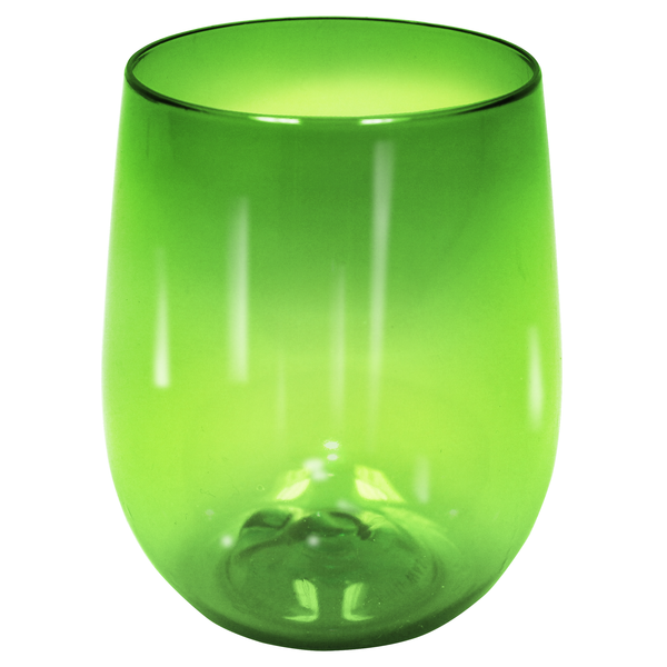 Shatterproof Plastic Full Color Stemless Wine Glass, 12oz.