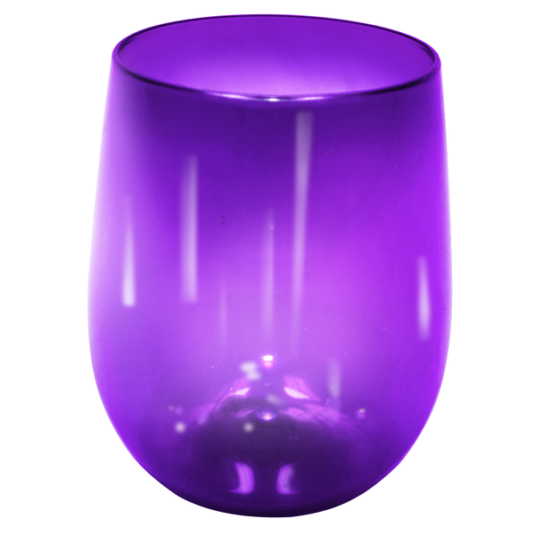 Shatterproof Plastic Full Color Stemless Wine Glass, 12oz.