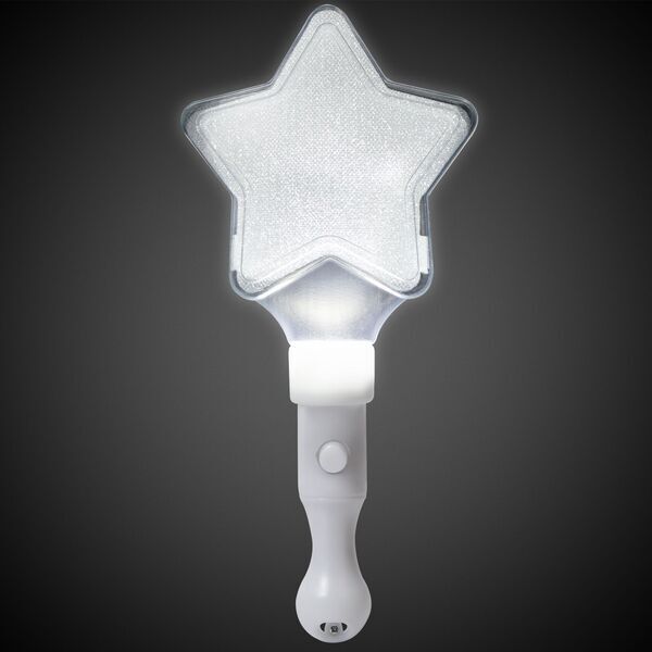 White Light Up Star Wand, 9"