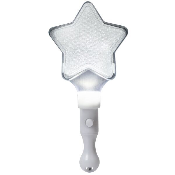 White Light Up Star Wand, 9"