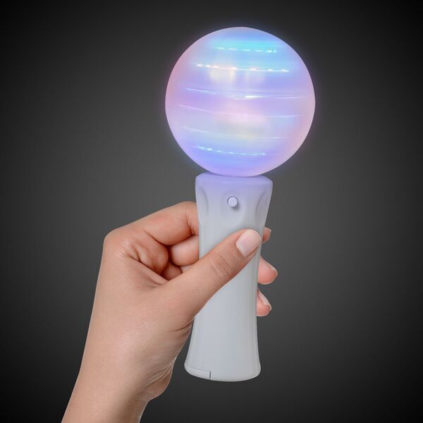 White Orb Light Up Spinner Wand