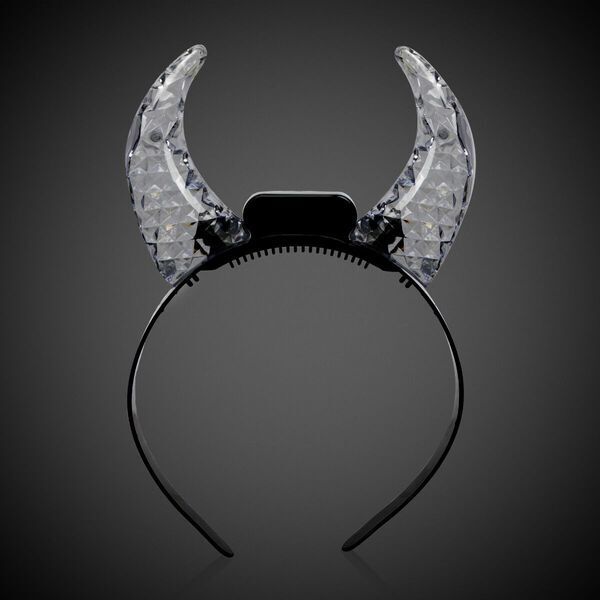 Light Up Crystal Devil Horns