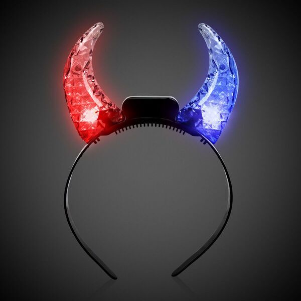 Light Up Crystal Devil Horns