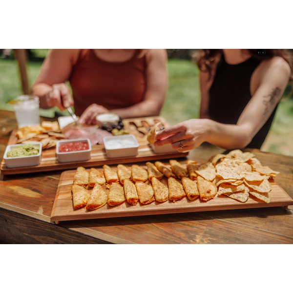 Picada Acacia Tapas Board w/ Ceramic Bowls