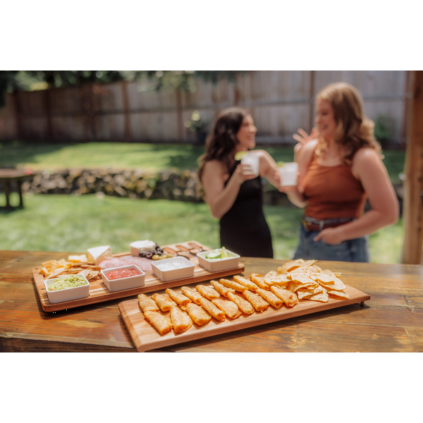Picada Acacia Tapas Board w/ Ceramic Bowls