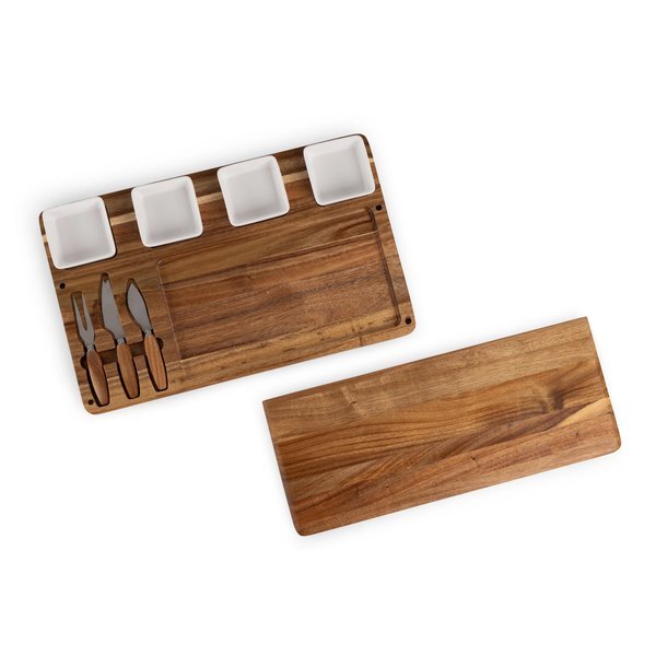 Picada Acacia Tapas Board w/ Ceramic Bowls