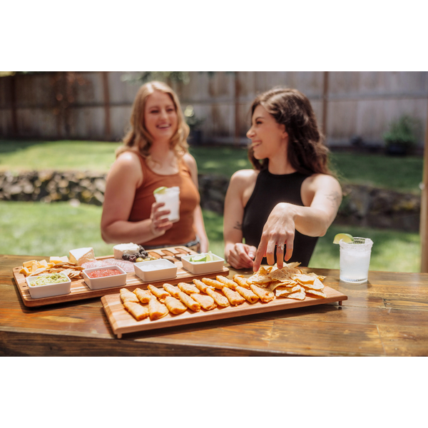 Picada Acacia Tapas Board w/ Ceramic Bowls