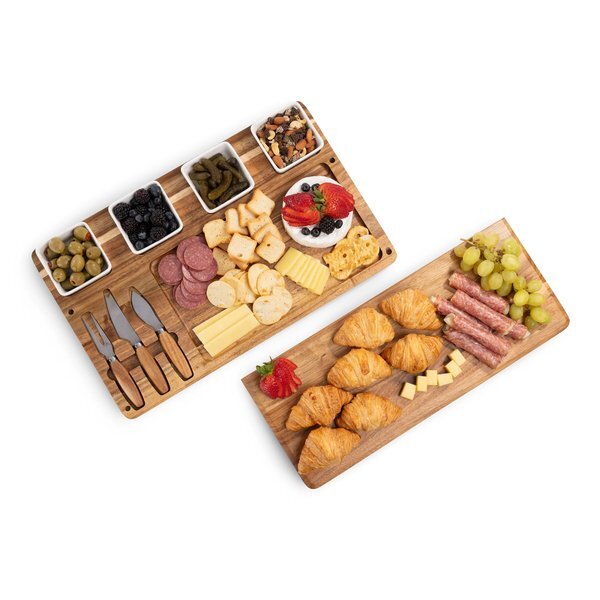 Picada Acacia Tapas Board w/ Ceramic Bowls