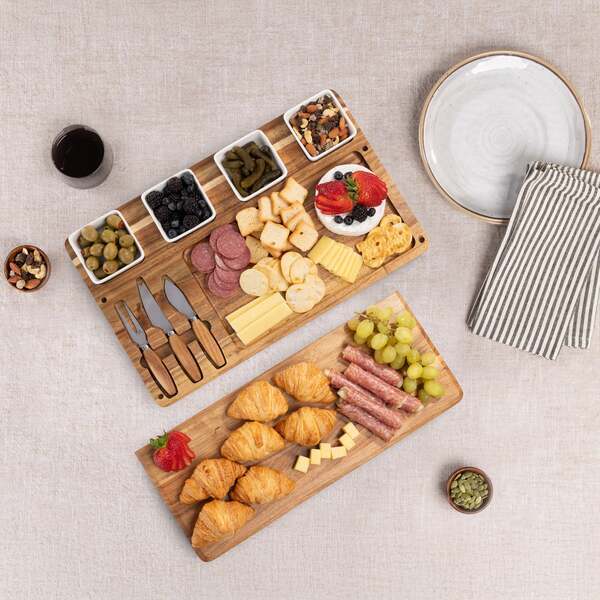 Picada Acacia Tapas Board w/ Ceramic Bowls
