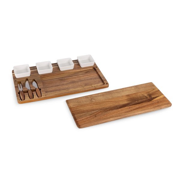 Picada Acacia Tapas Board w/ Ceramic Bowls
