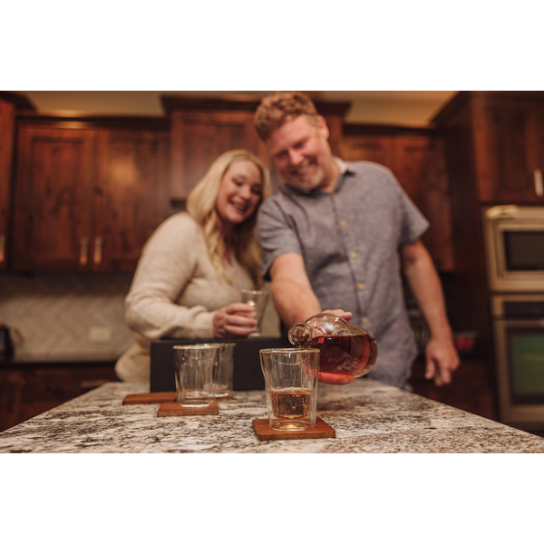 Ambassador Whiskey Box w/ Decanter & 4 Lowball Glasses