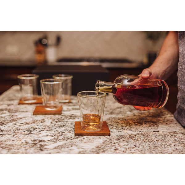 Ambassador Whiskey Box w/ Decanter & 4 Lowball Glasses