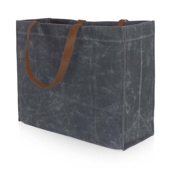 Market Waxed Canvas Tote w/ Leatherette Handles