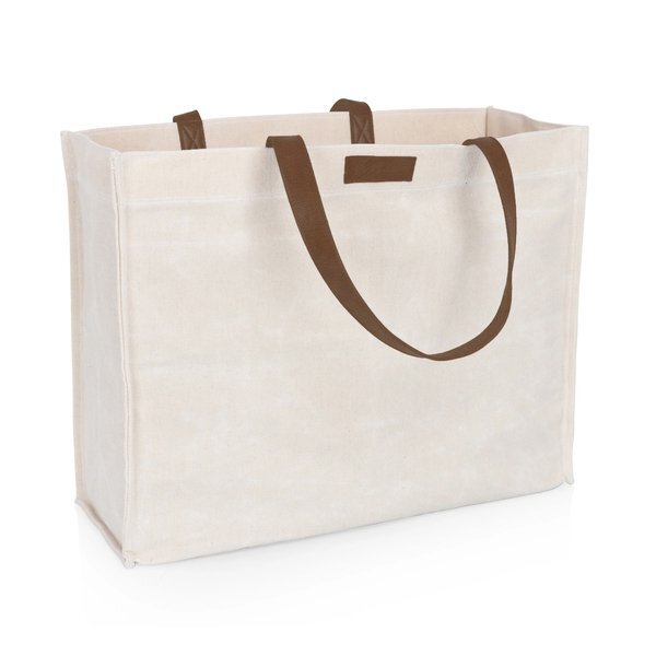 Market Waxed Canvas Tote w/ Leatherette Handles