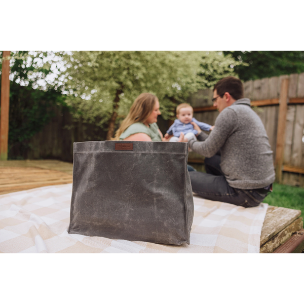 Market Waxed Canvas Tote w/ Leatherette Handles